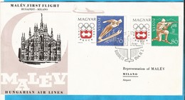 UNGARN UNGHERIA MALEV POSTA AEREA BUDAPEST-MILANO ITALIA BRIEF INTERESSANT  7-06 - Storia Postale