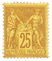 France : N°92*. 25 C. Bistre S. Jaune. Charnière Et Adhérences. - Other & Unclassified