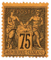 France : N°99**. 75 C. Violet S. Orange. 3 Dents Courtes Sinon TB. - Andere & Zonder Classificatie