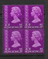 HONG KONG 1973 COURANT ELIZABETH BLOC DE 4 YVERT N°268 NEUF MNH** - Ungebraucht