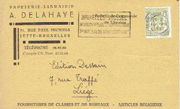 CP Publicitaire JETTE - BRUXELLES 1947 - A. DELHAYE - Papeterie - Librairie - Jette
