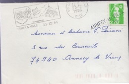 Lettre Annulation à L'arrivée Griffe " Annecy-le-Vieux / 74-011 " Sur Timbre 2,70 Vert Briat - Non Classificati
