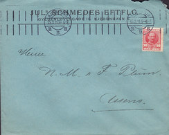 Denmark JULs SCHMEDES Eftflg. Gyldenløvesgade 10, Tms. Cds. KJØBENHAVN B.B.B. 1911 Cover Brief ASSENS (Arr.) - Cartas & Documentos