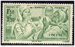 Inini PA N° 1  XX Protection De L'Enfance : 1 F. 50 + 3 F. 50 Vert,   Sans Charnière TB - Nuevos