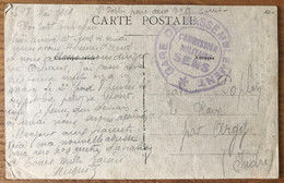 France, WWI, CPA - Cachet GARE DE RASSEMBLEMENT * COMMISSION MILITAIRE SENS - (B1390) - 1. Weltkrieg 1914-1918