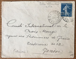 France, WWI, N°140 Sur Lettre Pour La Suisse (PRISONNIER DE GUERRE) - TAD TRESOR ET POSTE *56* - (B1397) - 1. Weltkrieg 1914-1918