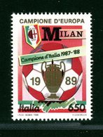 ITALIA  - MILAN - COPPA EUROPA DEI CAMPIONI  1989-90 - MILAN A.C. - CAMPIONE D'ITALIA 1987-88 - Variétés Et Curiosités