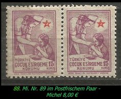 Türkei Rotes Kreuz - Mi. Nr. 89 - Im Postfrischen Paar - Unused Stamps