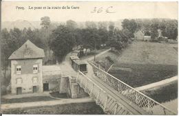 Pecq – Le Pont Et La Route De La Gare Avec Train à Vapeur - Pecq