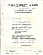 Lettre / ALLEMAGNE / SARBRÜCKEN EINSHEIM / Import Export Porcelaine, Grès, Cristal / Salle échantillons à ROSHEIM 67 - 1950 - ...