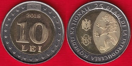 Moldova 10 Lei 2018 "25 Years Of National Currency" BiMetallic UNC - Moldavië