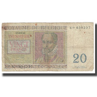 Billet, Belgique, 20 Francs, 1956, 1956-04-03, KM:132a, B - 20 Francos