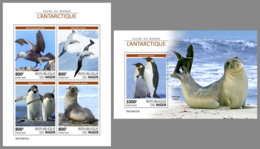 NIGER 2019 MNH Antarctic Animals Tiere Der Antarktis Animaux Antarctique M/S+S/S - OFFICIAL ISSUE - DH1922 - Antarctic Wildlife
