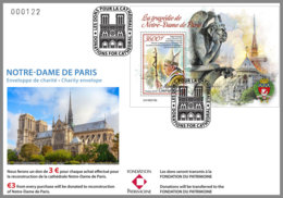 CENTRAL AFRICA 2019 FDC Fire Notre-Dame Fire Engines Feuerwehr Pompiers S/S - OFFICIAL ISSUE - DH1922 - Sapeurs-Pompiers