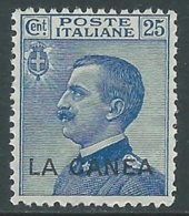 1907-12 LEVANTE LA CANEA EFFIGIE 25 CENT MNH ** - I62-4 - La Canea