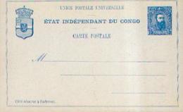 ETAT INDEPENDANT DU CONGO – Carte Postale Neuve (+/- 1893) - Interi Postali