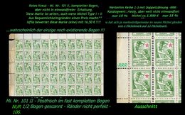 Türkei Rotes Kreuz -  Mi. Nr. 101 II - Bogen Mit Doppelzähnung -RRR- Unikat ? - Unused Stamps