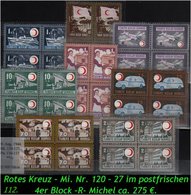 Türkei Rotes Kreuz -  Mi. Nr. 120 - 27 Im 4eer Block -R- - Unused Stamps