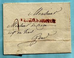 Brief Met Inhoud 10/07/1823, Griffe DENDERMONDE (59x6 Mm - Herlant 33) - 1815-1830 (Hollandse Tijd)