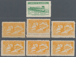 Algerien: RAILWAY PARCEL STAMPS: 1930's/1940's (ca.), Accumulation With 16 Different Railway Stamps - Ungebraucht