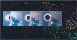 Angola: 2002, TOTAL SOLAR ECLIPSE Souvenir Sheet, Investment Lot Of 500 Copies Mint Never Hinged (Mi - Angola