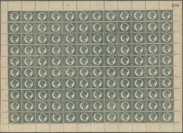 Queensland: 1897, QV ½d. Deep Green, Complete Sheet Of 120 Stamps (folded/partly Separated/reinforce - Covers & Documents