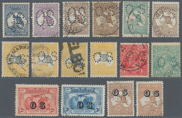 Australien - Dienstmarken Mit OS-Lochung: 1913/1933, Small Collection Of The Official Stamps Incl. L - Officials