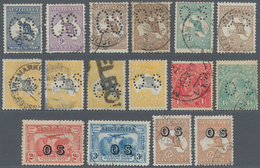 Australien - Dienstmarken Mit OS-Lochung: 1913/1933, Small Collection Of The Official Stamps Incl. L - Service