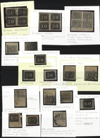Brasilien: 1849, Verticais, 30r. Black And 60r. Black, Specialised Assortment Of 26 Stamps (incl. Th - Oblitérés