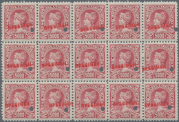Brasilien: 1906-16, Liberty Issue Collection Of 393 Stamps In Large Blocks And Strips Overprinted "S - Oblitérés