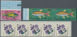 Burundi: 1966/1970, Lot Of 5756 IMPERFORATE (instead Of Perforate) Stamps MNH, Showing Various Topic - Collections