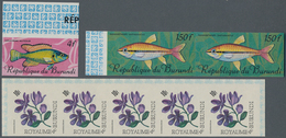 Burundi: 1966/1970, Lot Of 5756 IMPERFORATE (instead Of Perforate) Stamps MNH, Showing Various Topic - Collezioni