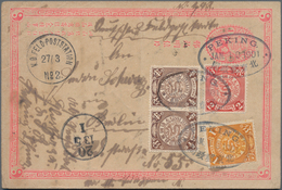 China - Ganzsachen: 1897/98, Cards ICP (2) Or CIP Reply Part Used As German Field Post Cards Or Mess - Cartes Postales