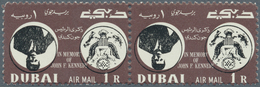 Dubai: 1964, Kennedy (Mi. # 113/115 And S/s # 22), Collection With Varieties, Inverted Centers, Miss - Dubai