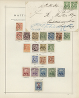 Haiti: 1881-1890, Sammlung Mit 21 Einzelmarken Und Einem Schönem Brief Mit Waagerechtem Paar 5c. Lib - Haïti