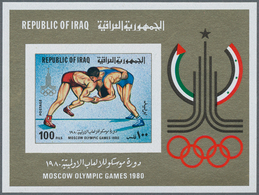 Irak: 1975/1983. Lot Of 18,247 IMPERFORATE Stamps, Souvenir And Miniature Sheets Showing Various Int - Iraq