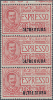 Italienisch-Djubaland: 1926, Victor Emanuel III. EXPRESS Stamps Set Of Two 70c. Rose And 2.50l. Blue - Oltre Giuba
