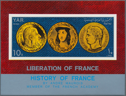 Jemen: 1969, History Of France Imperf. Miniature Sheet 10b. 'Charles De Gaulle, Joan Of Arc And Napo - Yemen