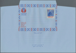 Jemen - Königreich: 1966, Airletter Sheet 10b. Blue And Red, Watermarked, 1.000 Unused Copies (unfol - Yemen