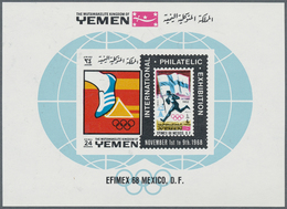 Jemen - Königreich: 1968, International Stamp Exhibition EFIMEX '68 In Mexico 24b. Imperf. Miniature - Yemen