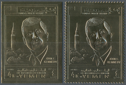 Jemen - Königreich: 1969, J. F. Kennedy, Perforated (more Than 500 Copies) And Imperf. Gold Foil Sta - Jemen