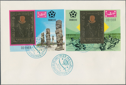 Jemen - Königreich: 1970, Yemen, Football World Cup, GOLD FOIL Stamps `Famous Players` Perf. And Imp - Jemen