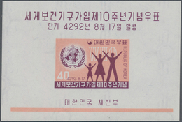 Korea-Süd: 1959, 10 Years Membership At World Health Organisation (WHO) Miniature Sheet In A Lot Wit - Corea Del Sur