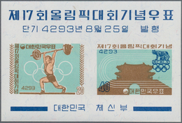 Korea-Süd: 1960, Summer OLYMPICS Rome Miniature Sheet In A Lot With 300 Miniature Sheets, MNH And Sc - Korea, South