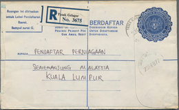 Malaysia: 1970's: 315 Used Postal Stationery Registered Envelopes 15s. Blue, From A Correspondence T - Malasia (1964-...)