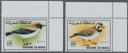 Marokko: 1989, Birds Complete Set Of Two 2.00dh. ‚Oenanthe Deserti‘ And 3.00dh. ‚Eremophila Alpestri - Gebraucht