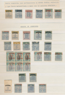 Uruguay: 1898, Provisional Overprints, Specialised Assortment Of 30 Stamps Incl. Specimen, Overprint - Uruguay