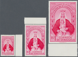 Venezuela: 1952/1953, 300th Anniversary Of Mary’s Apparition To The Coromoto Indians 1b. Carmine/ros - Venezuela