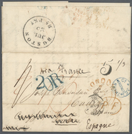 Vereinigte Staaten Von Amerika - Stampless Covers: 1853/54, Very Fine Group Of 5 Entire Letters From - …-1845 Prefilatelia