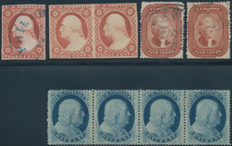 Vereinigte Staaten Von Amerika: US 19th Century Group, Scott Nos. 10 (used), 11 (OG Pair), 24 (OG St - Autres & Non Classés